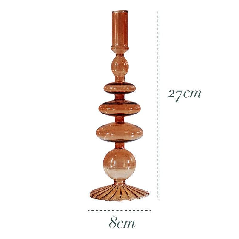 Elegant Glass Candlestick Holders | Enhance Your Table Decor with Stunning Taper Candle Centerpieces