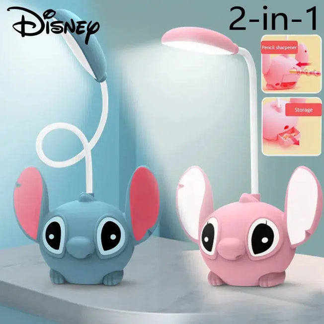 Magical Glow: Disney Stitch Night Light - Glowing Children's Toy, Cartoon Lilo&Stitch Small LED Desk Lamp with Pencil Sharpener - A Kids Christmas Gift