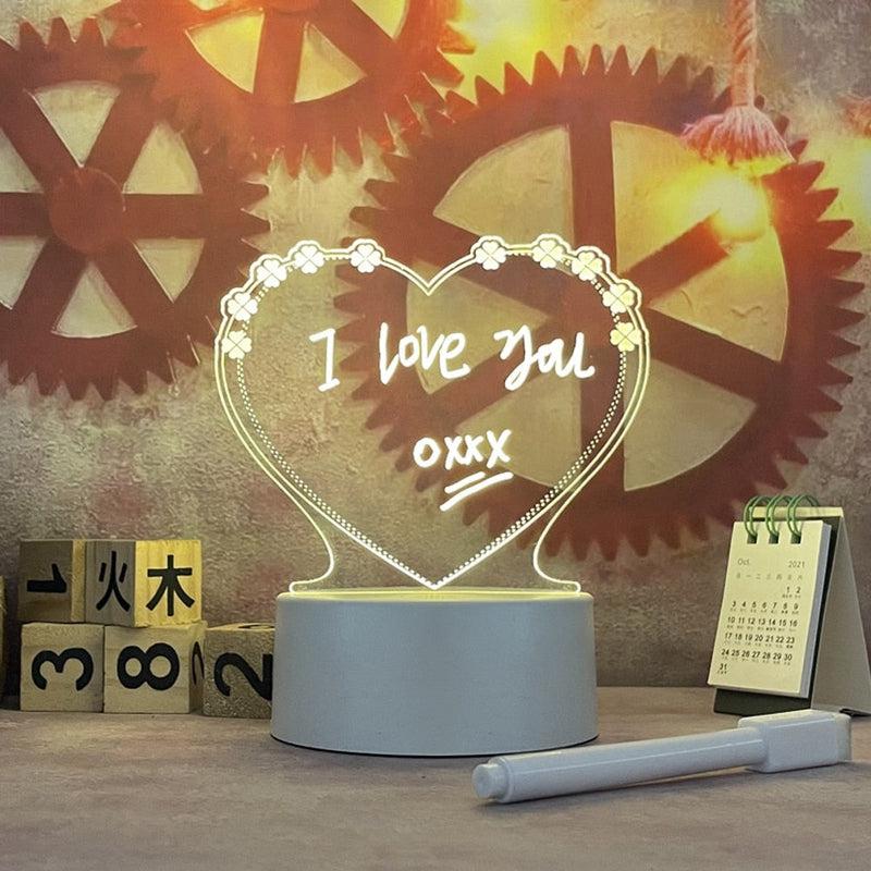 LED Note Board Night Light | USB Message Board with Pen | Fun and Functional Gift for Children and Girlfriend | Bedside Decoration