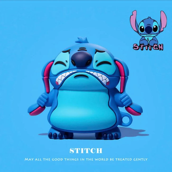 Whimsical Protection: Embrace the charm of Disney Stitch with this Silicone Protective Case, specially designed for AirPods 1/2 and Pro3.