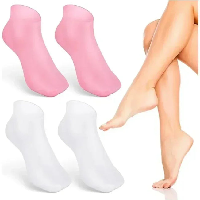 Moisturizing Gel Socks: Exfoliating Spa Silicone Socks for Dry, Cracked Skin