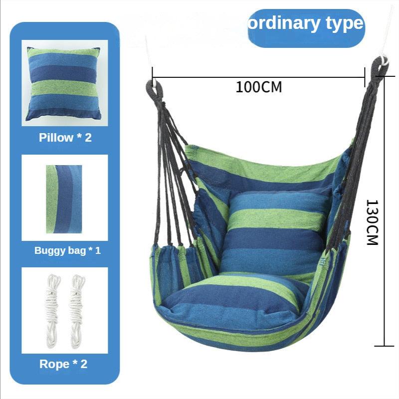 Canvas Hammock Chair | Ideal for College Dorms | Includes Pillow