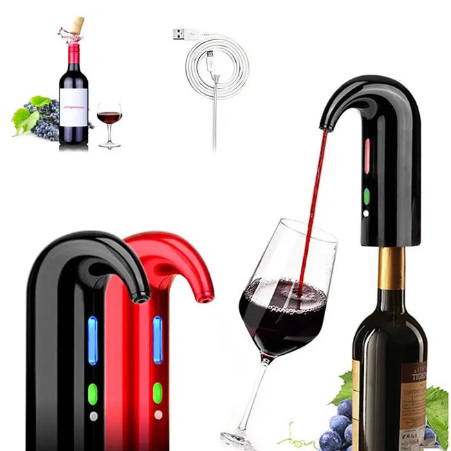 Enhanced Flavor Experience: Electric Wine Aerator - One Touch Quick Aerating, Awakening Wine Decanter Dispenser Pump - Automatic USB Rechargeable Wine Pourer