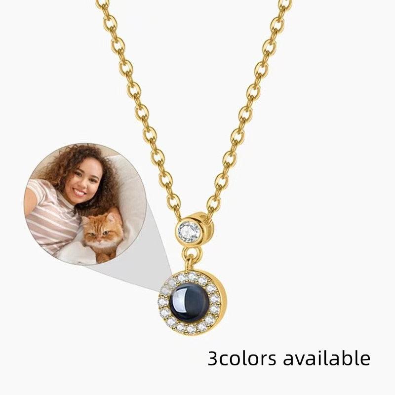 Personalized Projection Necklace: Lock-Shaped Pendant with Custom Photo Projection | Thoughtful Gift for Loved Ones or Family, Cherishing Precious Memories