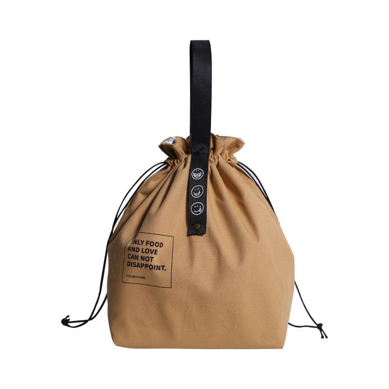 Canvas Lunch Sack with Drawstring | Thermal Insulation for Both Warm & Cold Foods | High Capacity for Outdoor Activities, School, and Work