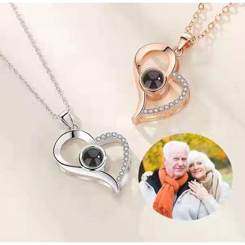 Personalized Projection Necklace: Lock-Shaped Pendant with Custom Photo Projection | Thoughtful Gift for Loved Ones or Family, Cherishing Precious Memories