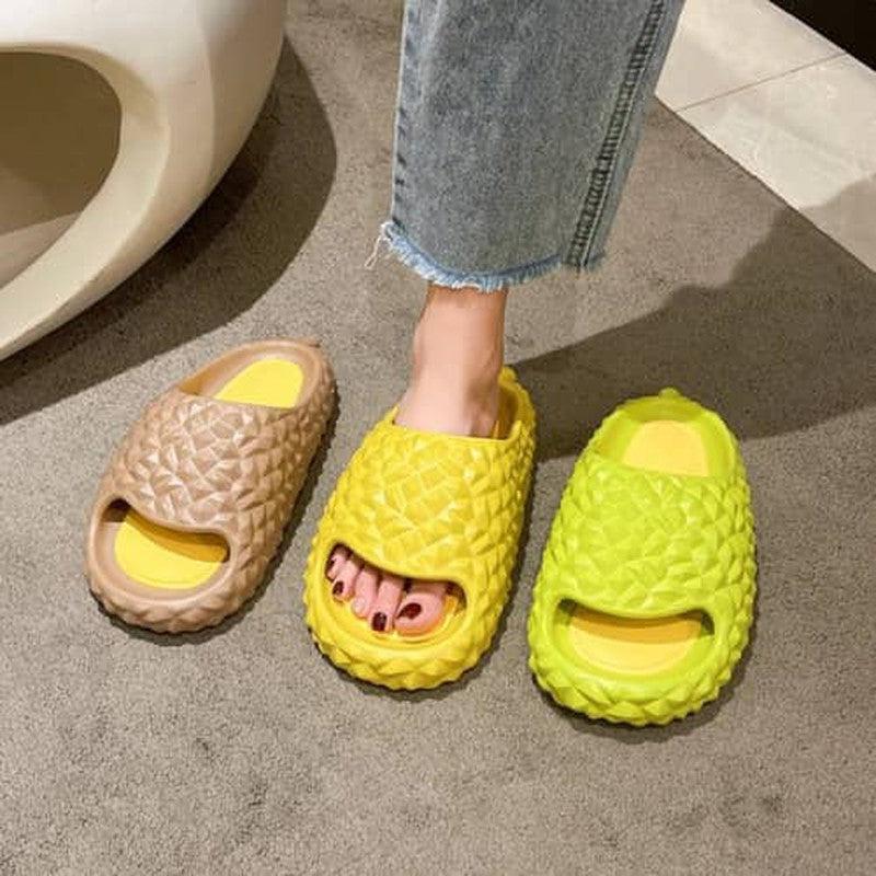 Patterned Platform Slides for Women - Playful Summer Footwear | Thick Sole Sandals | Ladies' Non-Slip Bathroom Slippers