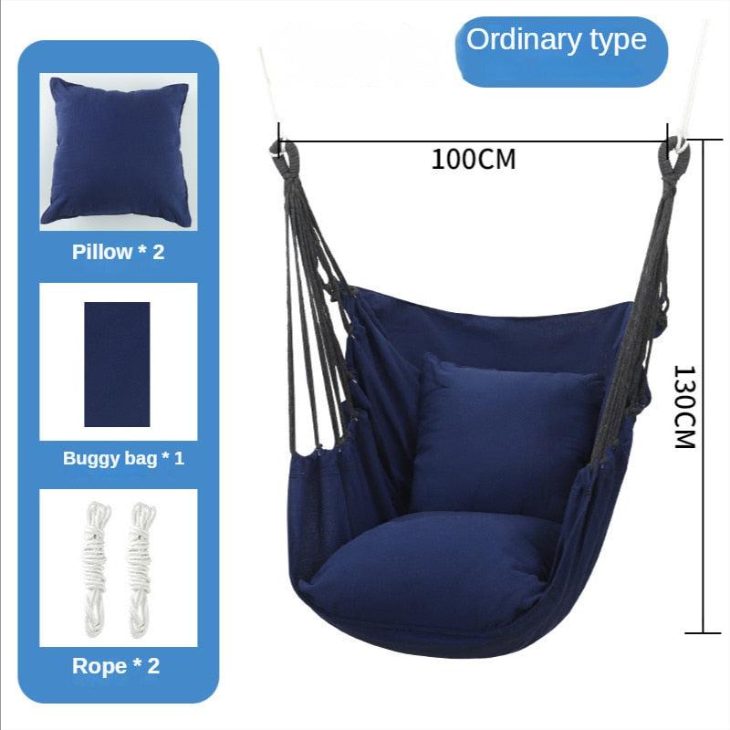 Canvas Hammock Chair | Ideal for College Dorms | Includes Pillow