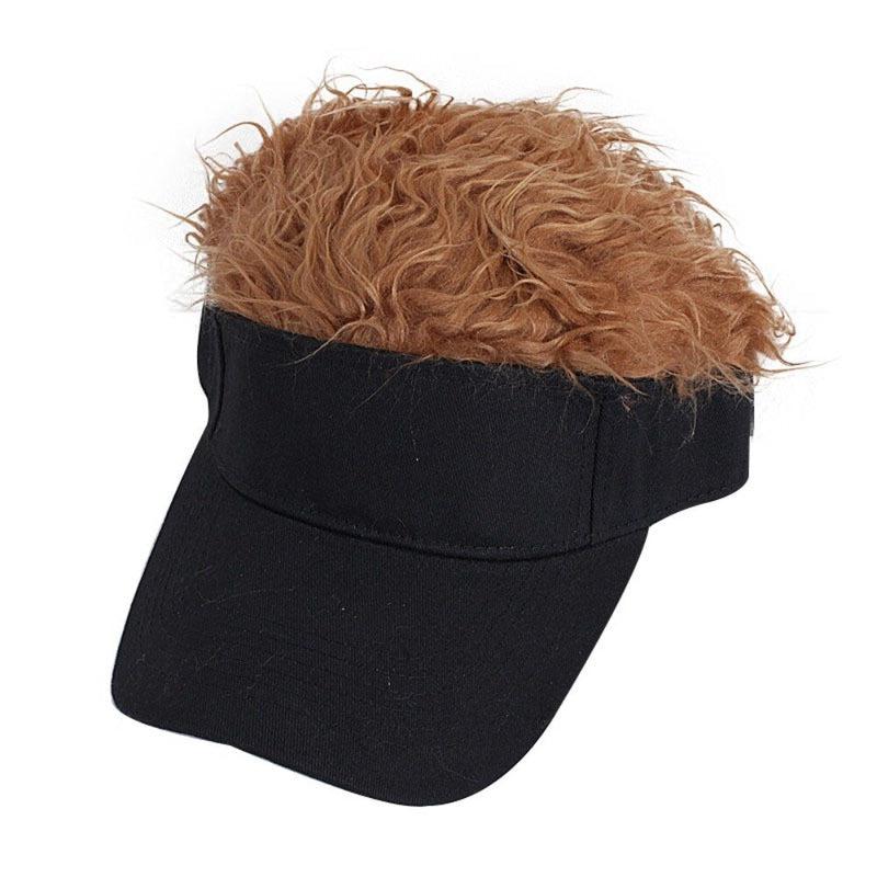 Urban Chic Unisex Peaked Cap with Hair on Top: Hip Hop Style with Sun Protection & Cool Comfort