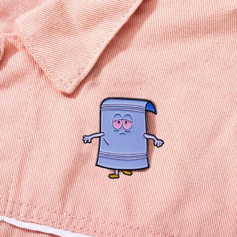 Towelie Metallic Pin | Whimsical Cartoon Brooch for Backpacks, Caps & Beyond