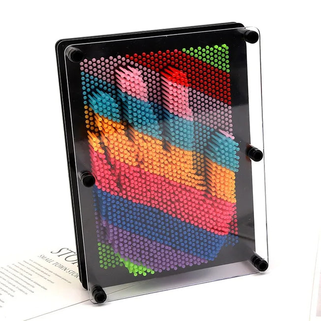 Rainbow Handprint 3D Pin Art Board: Creative Sensory Toy for Decompression, Sculpture, and Art - Perfect Gift for Creativity Enthusiasts