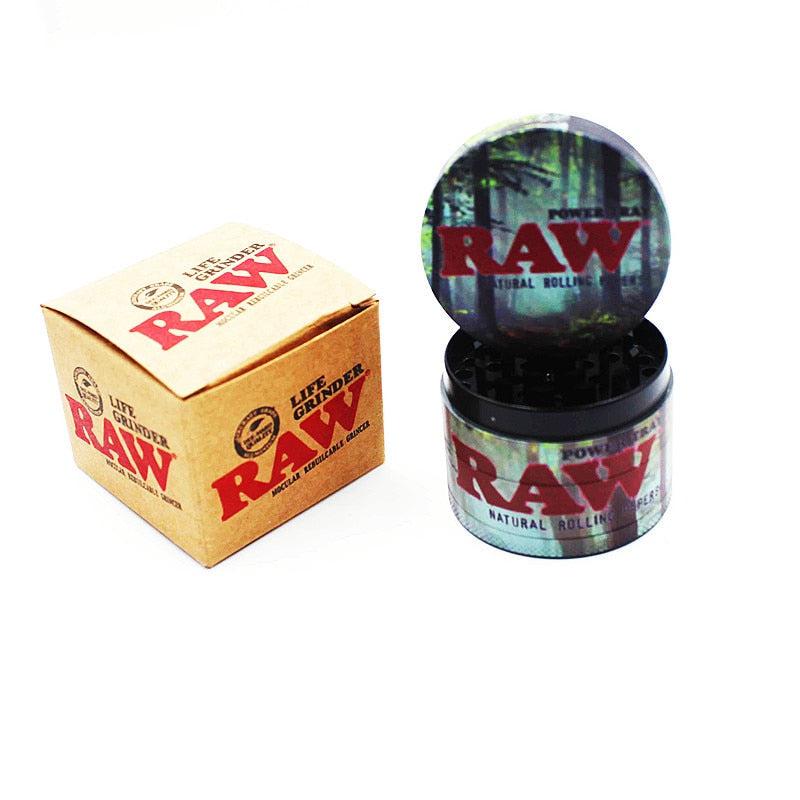 Colorful 4-Layer Zinc Alloy Grinder 50mm | RAW Brand Herb Crusher | Premium Tobacco and Dry Herb Grinding Accessory | Hand Muller