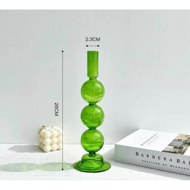 Nordic Green Glass Candle Holders | Elegant Home Decor & Thoughtful Gift