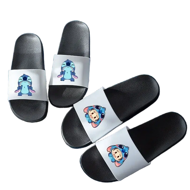 Disney Cute Cartoon Stitch Slippers: Children's Summer Non-Slip Flip Flops, Indoor/Outdoor Fashion Casual Beach Sandals