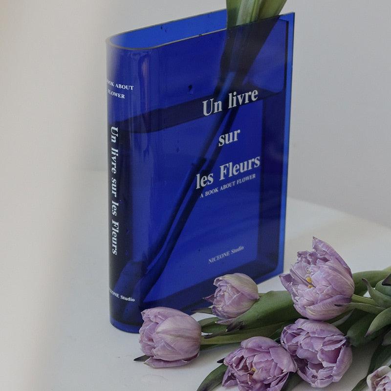 Book Shaped Vase for Floral Arrangements | Versatile Home Decor | Transparent & Durable Bookshelf Decor
