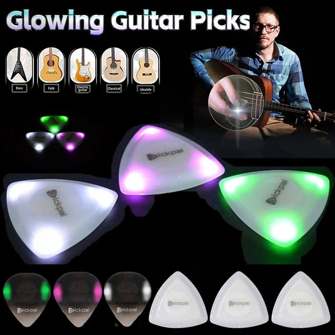 LED Glowing Guitar Pick - Illuminate Your Performance! Perfect for Bass, Electric Guitar, Ukulele, and More!