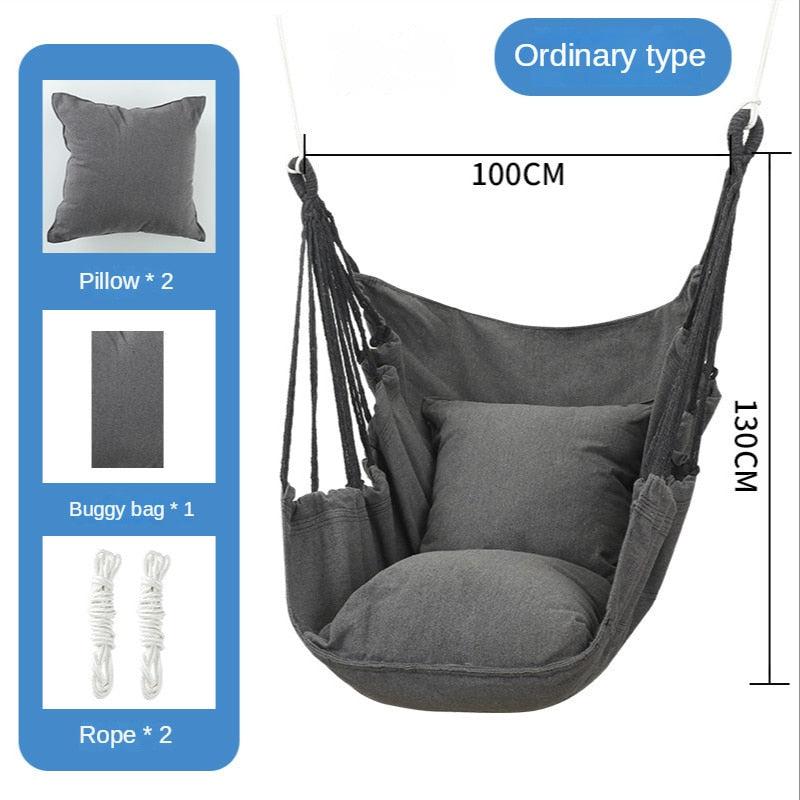 Canvas Hammock Chair | Ideal for College Dorms | Includes Pillow