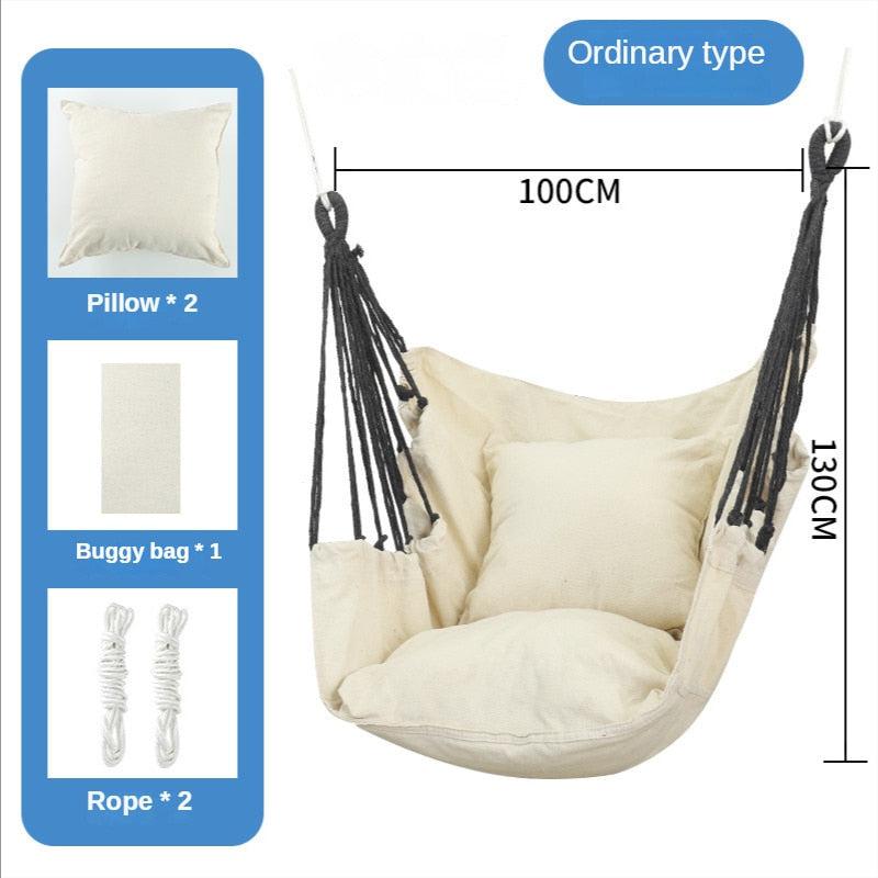 Canvas Hammock Chair | Ideal for College Dorms | Includes Pillow