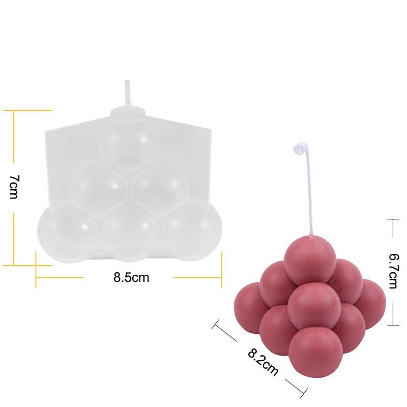 3D Bubble Candles Silicone Mold | Create Unique Pyramid Aromatherapy Candles & Resin Crafts