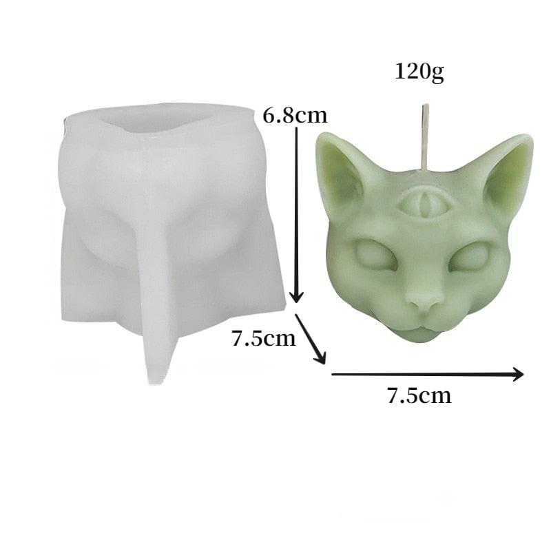 Enchanting Cat Head Silicone Mold & Candle Thread | Create Adorable DIY Aromatherapy, Candle, Gypsum & Resin Decorations