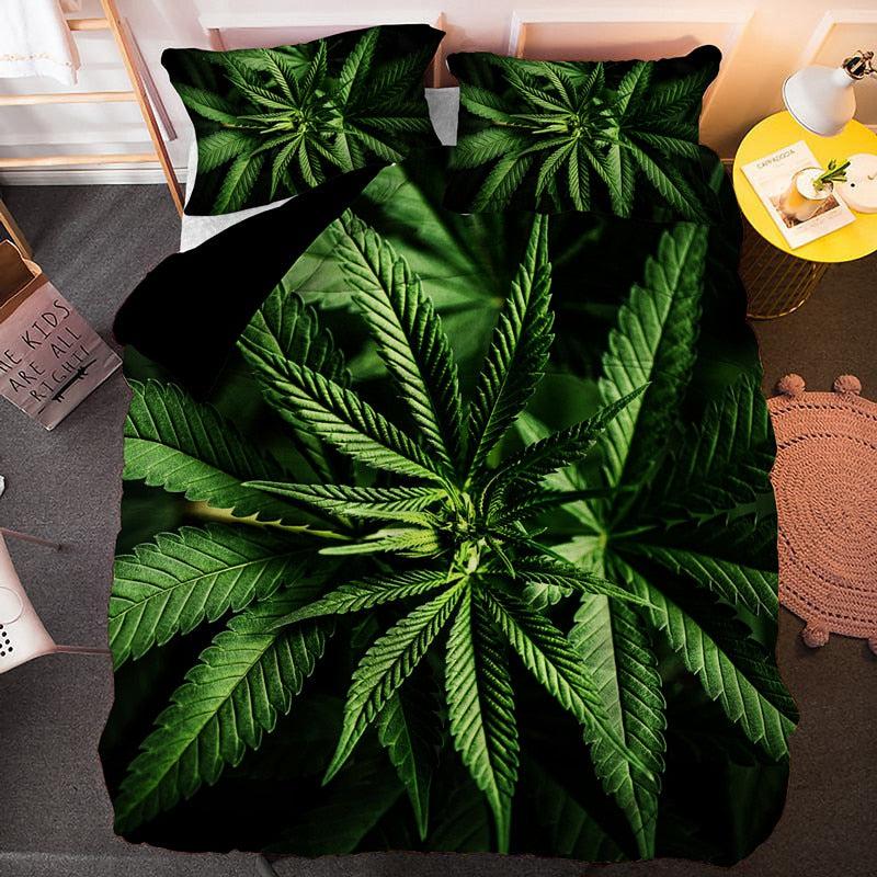 Botanical Bliss Bedding Set | Nature-Inspired Quilt Covers with Pillowcase | Available in King, Queen, Single & Double Sizes | 3D Printed Bed Sets