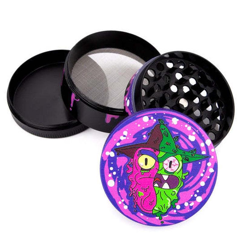 UV Cartoon Metal Grinder | Colorful Custom Print Herb Crusher | Unique Smoking Accessories with Vibrant Designs