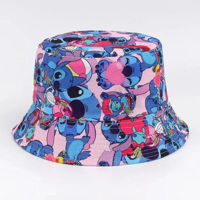 Disney Lilo & Stitch Hat: Anime Cartoon Peripheral, Leisure Adult Outdoor Sunscreen Sunshade Fisherman Hat, Holiday Gift