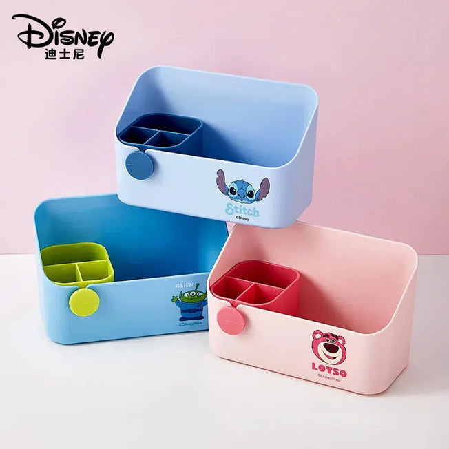 Disney Stitch Desktop Storage Box: Toy Story Cartoon Cute Design, Lotso Alien Cosmetic Box for Lipstick, Jewelry, Tidy Pen Container Holder