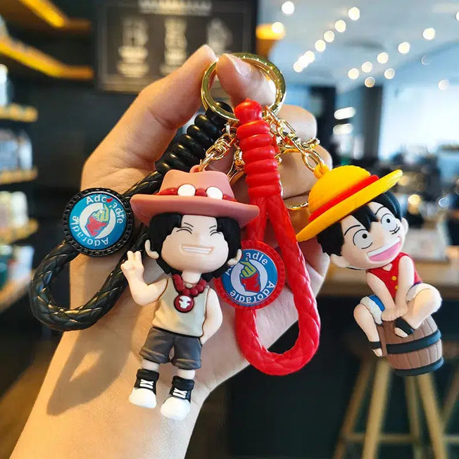 Elevate your key collection with these charming Cartoon One Piece keychains featuring Monkey D. Luffy, Tony Chopper, and Roronoa Zoro. They make for delightful bulk keyrings or pendants