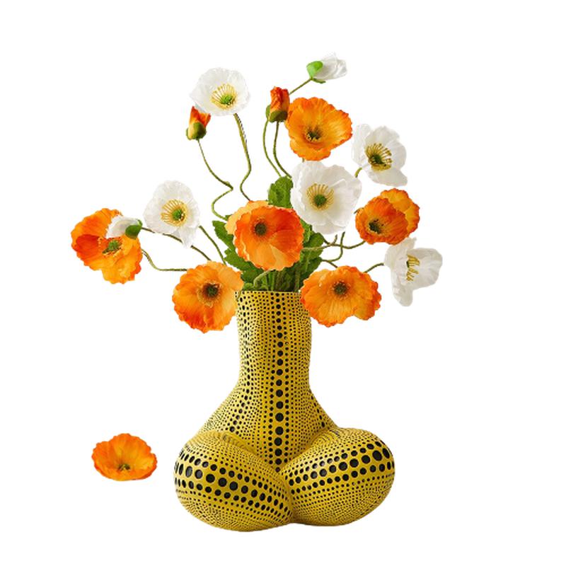 Modern Ceramic Vases | Female Figurines Decor | Flower Pot | Nordic Aesthetic | Luxury Polka Dot Body | Art Ornaments