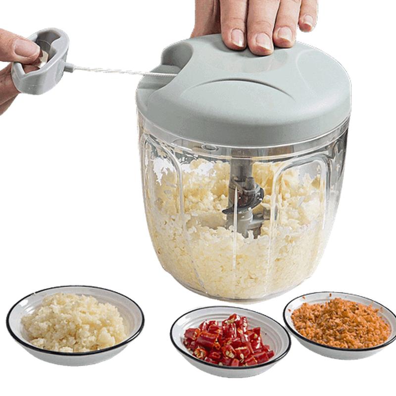 Manual Meat Mincer Garlic Chopper - Versatile Kitchen Tool for Efficient Garlic Pressing, Vegetable and Onion Cutting - Convenient Cooking Accessories | 500 / 900ml