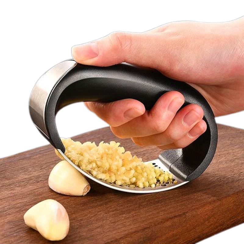 Stainless Steel Garlic Press Crusher | Manual Garlic Mincer