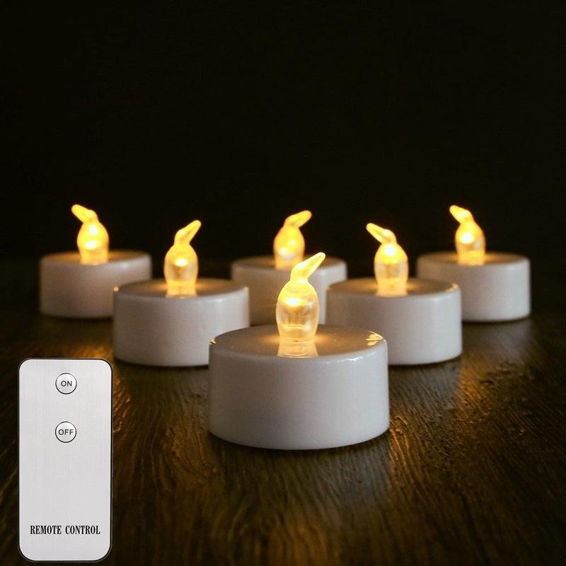 Yeahmart Flameless LED Candles Light Decoration Creative Lamp Battery Powered for Home Wedding Birthday Party Decoration, Remote Control Option (6-24 pcs)