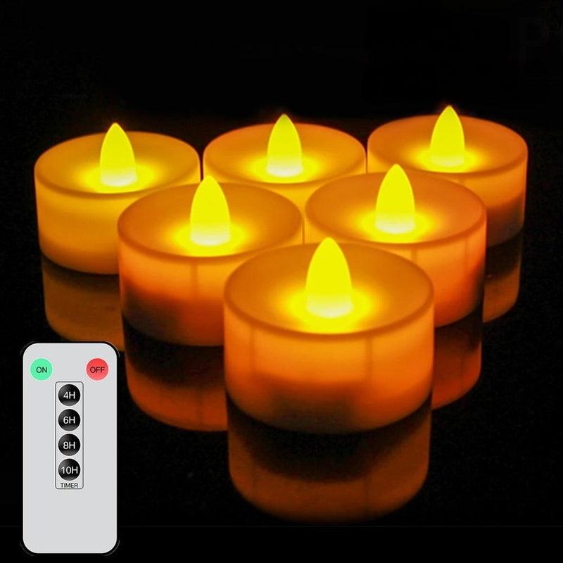 Yeahmart Flameless LED Candles Light Decoration Creative Lamp Battery Powered for Home Wedding Birthday Party Decoration, Remote Control Option (6-24 pcs)