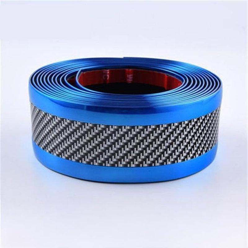 Carbon Fiber Anti-Scratch Door Sill Protector | Rubber Strip Car Threshold Bumper Film Tape | Vibrant Colors | Car Accessories