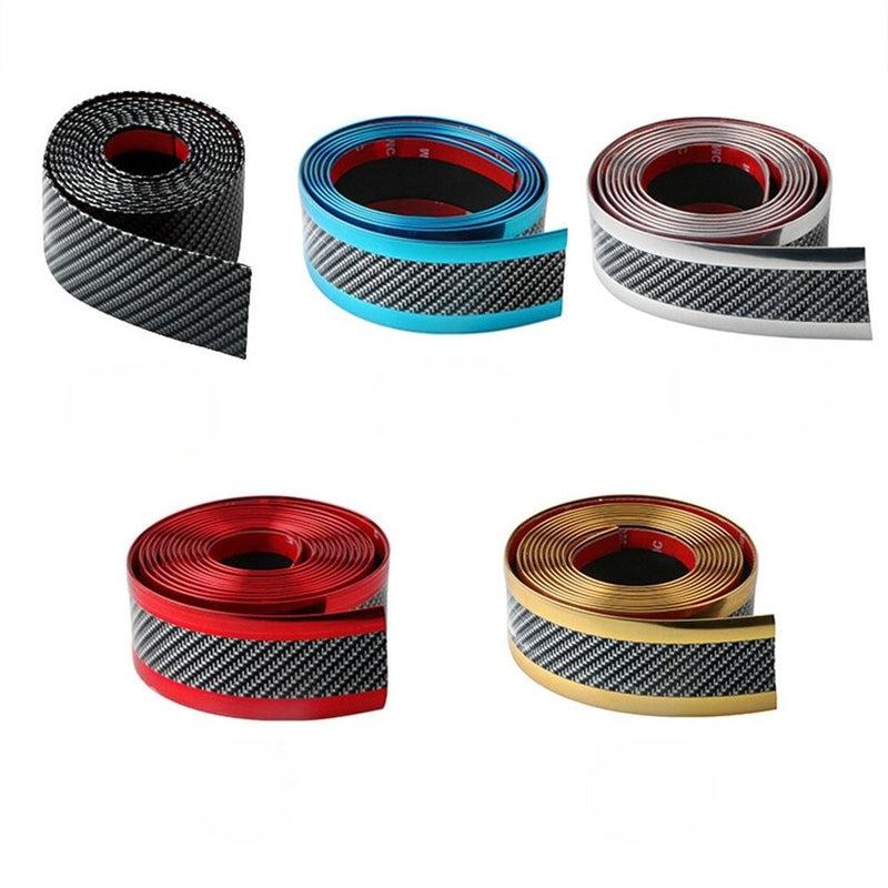 Carbon Fiber Anti-Scratch Door Sill Protector | Rubber Strip Car Threshold Bumper Film Tape | Vibrant Colors | Car Accessories