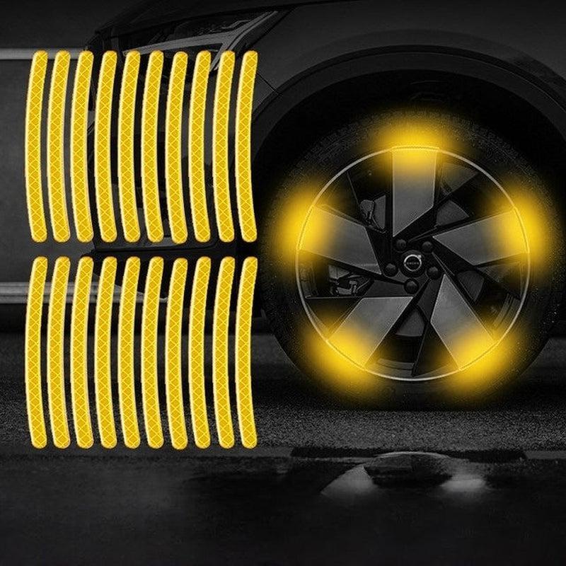 Reflective Car Wheel Hub Stripes with Reflective Tape | Door Safety Opening Auto Rear Warning | Car Accessories