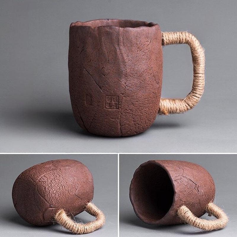 Handmade Ceramic Mug with Lid and Spoon | Creative and Stylish Japanese Coffee Cup