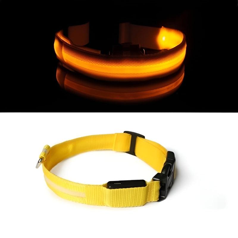 LED Dog Collar Light | Anti-Lost Collar for Dogs | Night Luminous | USB Rechargeable / Battery Operated | Safety Pet Product