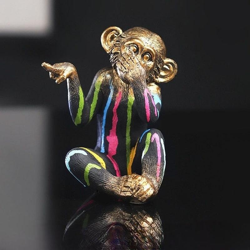 Arsthec Banksy Monkey Gorilla Resin Statue | Unique Street Art Craft for Home Decoration