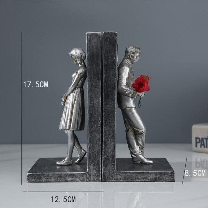 Banksy Inspired Figures Sculpture Bookends | Unique & Creative Home Decoration Accessories for Stylish Bookshelves