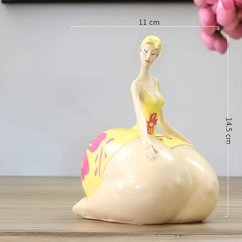 Nordic Playful Cartoon Intrigate Beauty Women Ornaments | Creative Desk Figurines for Home Living Room Decoration