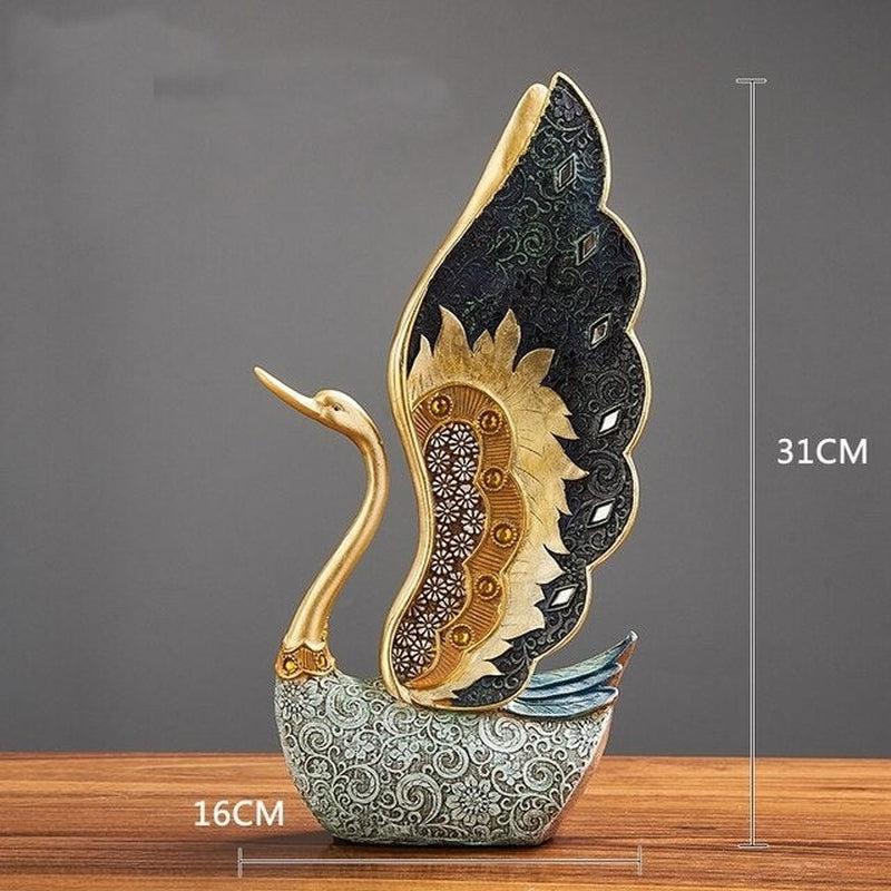 Elegant Swan Couple Statue | Home Decoration, Wedding Gift, Desk Art Figurine