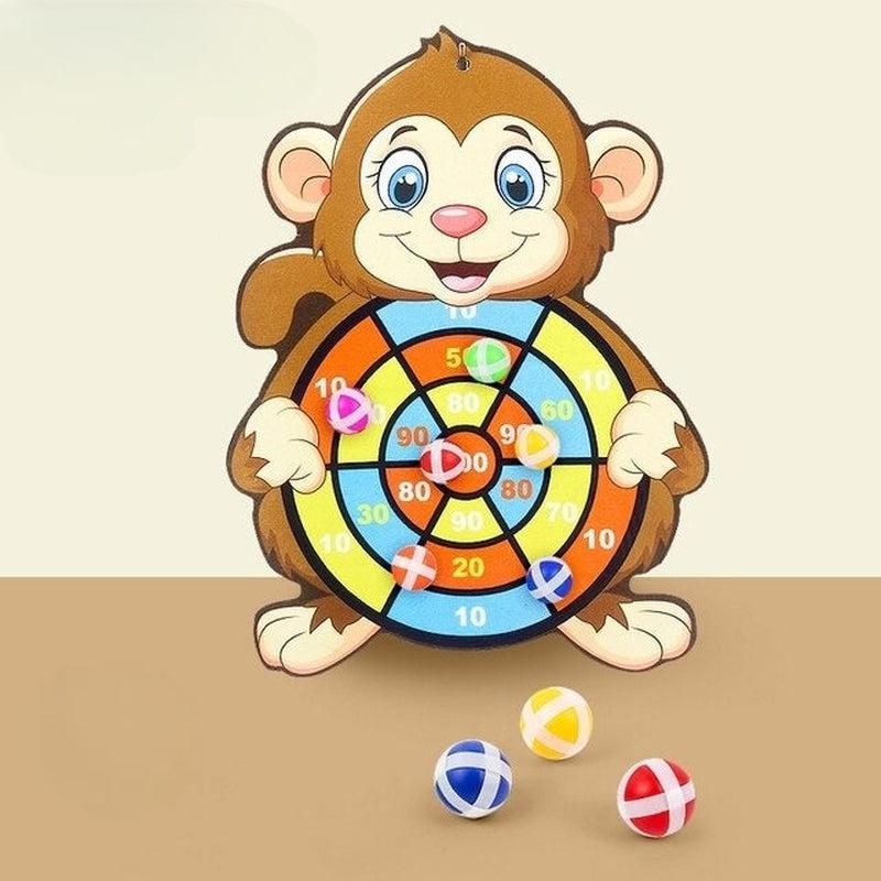 Interactive Cartoon Animal Dart Board Sticky Ball Toy | Educational and Fun Christmas Gift for Children