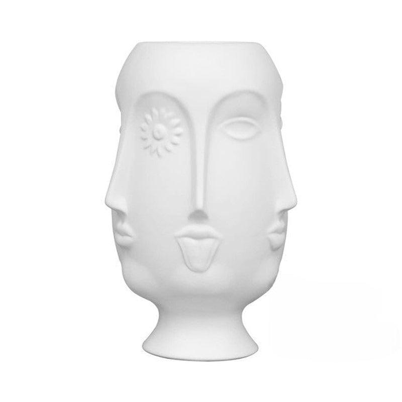 Creative Face Ceramic Vase for Flowers | Decorative Indoors & Outdoors | Ethnic Aesthetics | Living Room, Bedroom, Garden