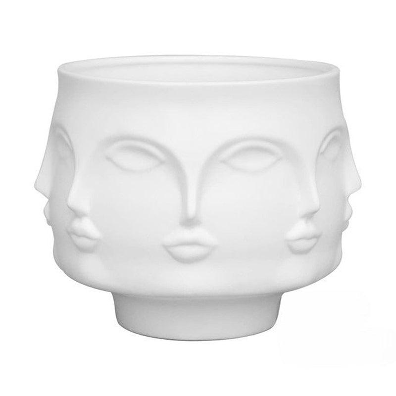 Creative Face Ceramic Vase for Flowers | Decorative Indoors & Outdoors | Ethnic Aesthetics | Living Room, Bedroom, Garden