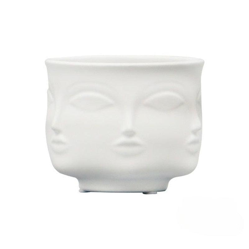 Creative Face Ceramic Vase for Flowers | Decorative Indoors & Outdoors | Ethnic Aesthetics | Living Room, Bedroom, Garden