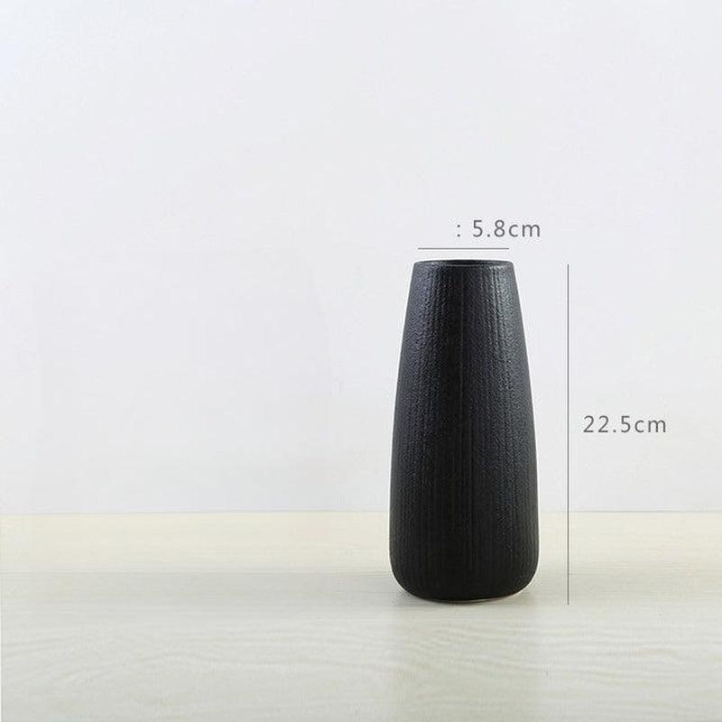 European Style Ceramic Black Vase for Office Home | Indoor & Outdoor Casual Decor