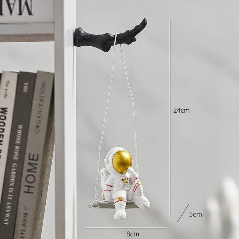 Modern Astronaut Statue Wall Decoration | Fun Resin Figurine | Study Room and Christmas Decor | Children's Gift Idea