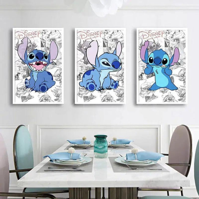 Disney Cartoon Lilo & Stitch Poster Canvas Painting Wall Art Modern Comic Pictures NO Frame Mural for Kids Bedroom Decor Cuadros